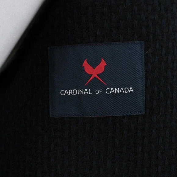 Cardinal of Canada NWT Wool Sport Coat Size 40R US In Black & Blue Knit